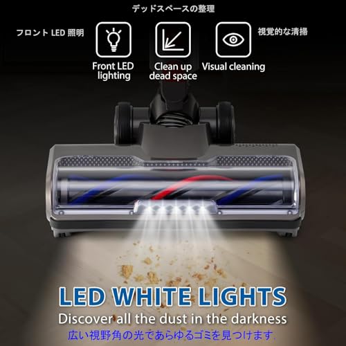 Large Roller Vacuum Cleaner Head Replacement for Dyson V7 V8 V10 V11 V15 Hardwood Floor Roller Brush Motor Head Attachments with 4 LED Lights [v10 slim, v12, sv18, Ball Series Not Compatible]