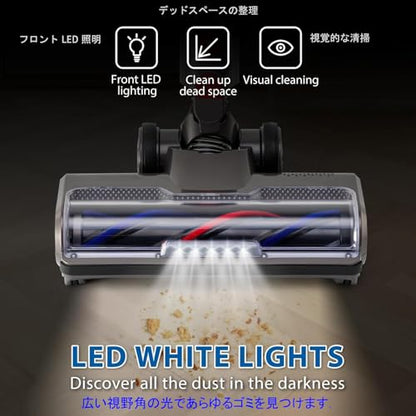 Large Roller Vacuum Cleaner Head Replacement for Dyson V7 V8 V10 V11 V15 Hardwood Floor Roller Brush Motor Head Attachments with 4 LED Lights [v10 slim, v12, sv18, Ball Series Not Compatible]