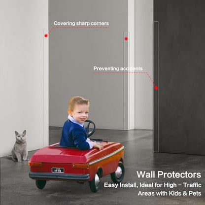 2PCS Clear Self-Adhesive Wall Corner Protectors，Corner Guards & Edge Protector for Wall Door Frame Cabinet Baseboard & Door, Table, Stair (31.5" X 1.18")