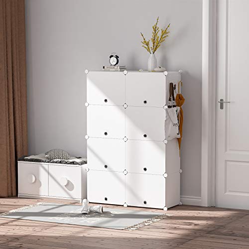 HOMIDEC Shoe Rack Organizer 24 Pair Modular Shoe Storage Cabinet for Closet | PP Plastic, Sturdy Steel Frame, Waterproof, Dustproof, Easy Clean, Shoe Shelves for Closet Garage Hallway Bedroom Entryway