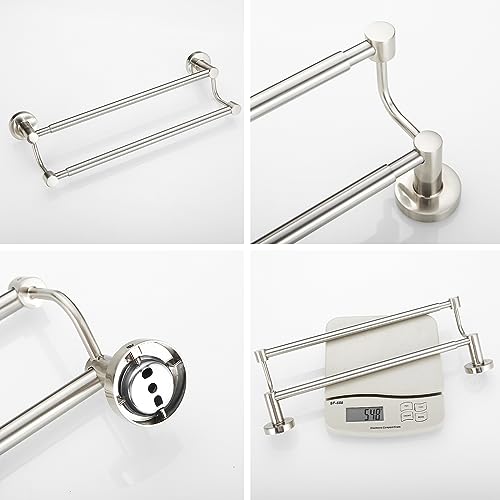 Double Towel Bar Towel Rack for Bathroom Wall Mounted Brushed Nickel | Adjustable 16-26 In,Wall Mounted Towel Holder, Stainless Steel, Rustproof, Towel Bar Rod Hanger Hardware Accessories Hotel