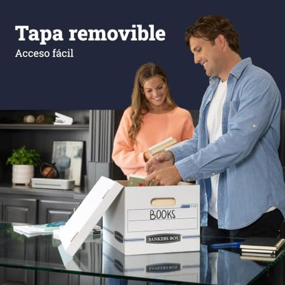 Bankers Box 6-Pack Basic-Duty File Storage Box with Lid, Letter/Legal | Tame everyday paperwork with affordable file boxes, lift-off lids, and reinforced handles for simple record storage.