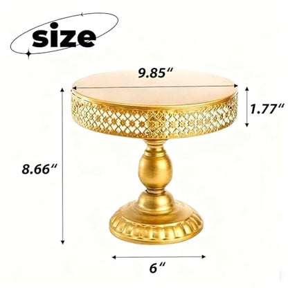 Cake Stand Metal Wedding Cake Plate Vintage Gold Stand Round Dessert Stand | Metal Holder Dessert Display Rack Cake Plate Cupcake Stand for Baby Shower Wedding Birthday Anniversary Party Celebration
