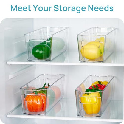 Vtopmart 4Pcs Clear Breastmilk Storage Bags Container in Freezer Fridge | BPA-free Plastic Storage Bins, For Breast Milk Baby Pouches Formula Bottles and Yogurts, In Freezer Fridge and Pantry