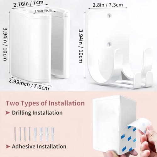 Dyson Airwrap Holder, Aluminum Curling Iron Holder Wall Mount for Dyson Airwrap/Airstraight/Shark Flex Style, Flat IronHolder for Bathroom Storage, White Chochoyah