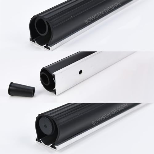 Heavy-Duty U+O Ring Universal Garage Door Bottom Seals Weatherstrip Rubber with Aluminum Track Retainer Kit (16 FT, 1-1/4" Width)
