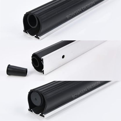 Heavy-Duty U+O Ring Universal Garage Door Bottom Seals Weatherstrip Rubber with Aluminum Track Retainer Kit (16 FT, 1-1/4" Width)