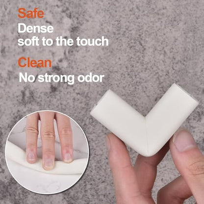 2 Pack Baby Proofing Edge and Corner Guards, 32.8 ft + 8 Corners, White | NBR Foam, 3M Adhesive, Cut-to-Fit Edge Roll, 8 Corner Guards, Furniture Edge Protection