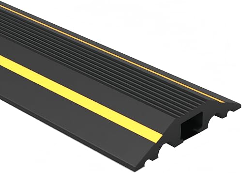 6FT Floor Cord Cover-Cord Cover Floor,Power Cable... (Black&Yellow)