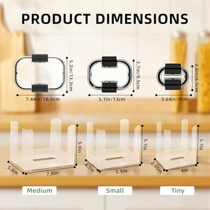 3PCS Food Container Lid Organizer Fit for Rubbermaid Brilliance Nap-on Lids | Clear Acrylic Stackable Lid Holder Rack, Holds 24 Lids, Fits 0.5, 1.3, 3.2 & 4.7 Cup Lids, Stackable Kitchen Storage