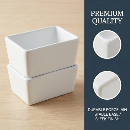 DOITOOL 2PCS Ceramic Sugar Packet Holder for Coffee Bar, Small Tea Bag Organizer for Counter, White Porcelain Sugar Holder Sweetener Packet Caddy for Restaurant, Office and Home Coffee Station