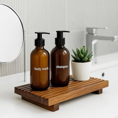 Acacia Wood Risers for Bathroom Tray Kitchen Counter Decor Sink Soap Dish | Decorative Sponge Holder for Kitchen Sink Bathroom Countertop Vanity Toilet Decor Lotion Tray Wooden Pedestal Soap Holder