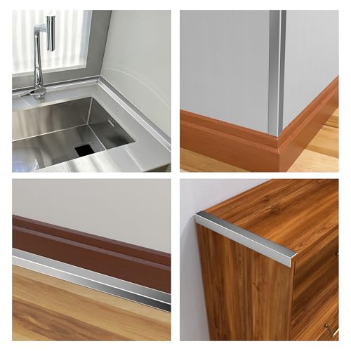 Wall Corner Protector Peel and Stick Corner Trim Molding | Flexible Wall Corner Guards Trim Inside & Outside Self Adhesive Moulding Trim for Edge Corner, Silver, 0.8 in x 20 Ft