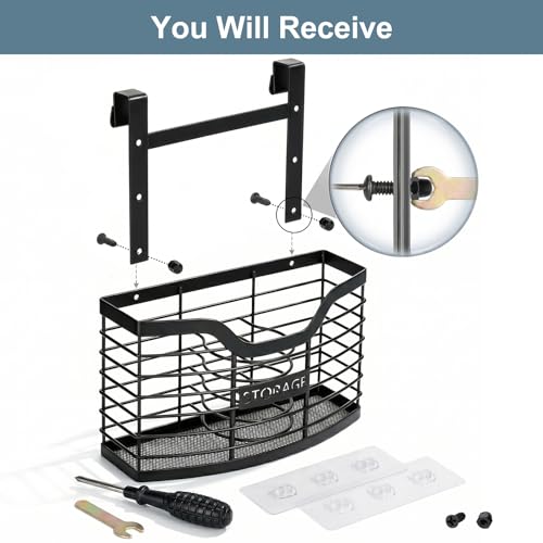 Hair Tool Organizer, Hair Dryer Holder for Bathroom Vanity Counter Cabinet | Dresser Blow Dryer Holder, No Drilling Wall Mount Storage Basket for Blow Dryers, Shaver, Comb, Curling Iron, Straightener