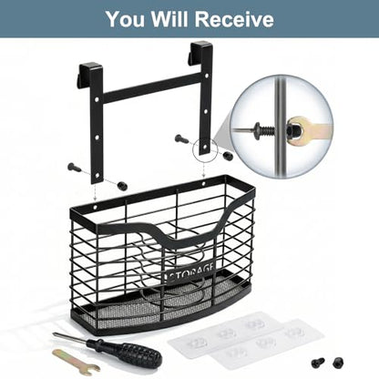 Hair Tool Organizer, Hair Dryer Holder for Bathroom Vanity Counter Cabinet | Dresser Blow Dryer Holder, No Drilling Wall Mount Storage Basket for Blow Dryers, Shaver, Comb, Curling Iron, Straightener