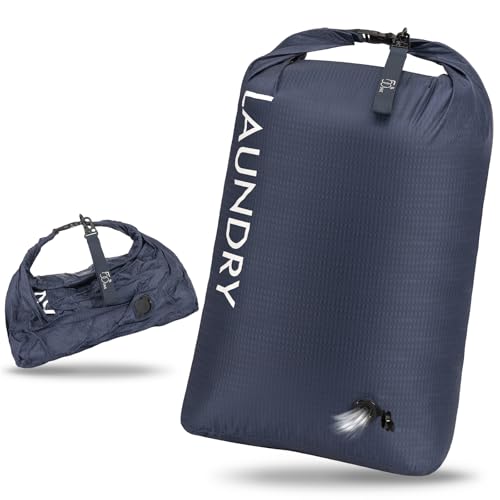 Travel Laundry Bag, Vacuum Compression Dirty Cloth... (Navy Blue)