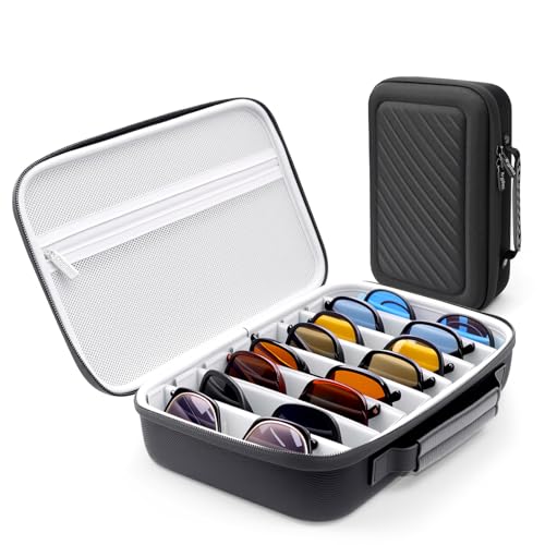 Travel Sunglasses Organizer Case, Portable Eyeglas... (8 Pairs)