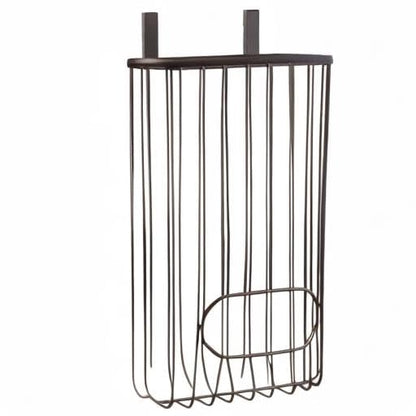 Spectrum Ashley Over Cabinet Door Grocery Bag Holder Hanging Bag Dispenser for Kitchen Cabinet Bathroom Under Sink Home Organization, Heavy Duty Plastic Bag Cabinet Door Storage, Bronze