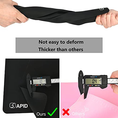 2Pcs Thick Silicone Mat Crafts Large Silicon Sheet... (Black | Silicone)
