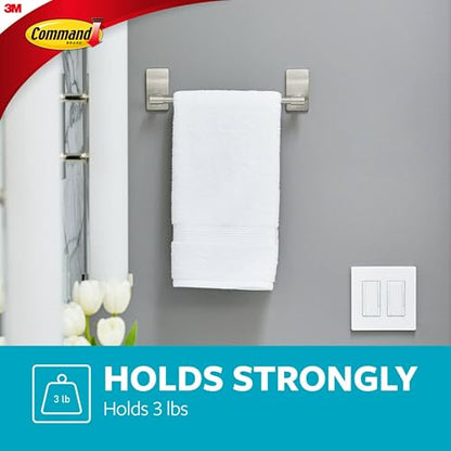 Command Towel Bar with Water Resistant Strips, Organize Your Bathroom, Easy to Open Packaging