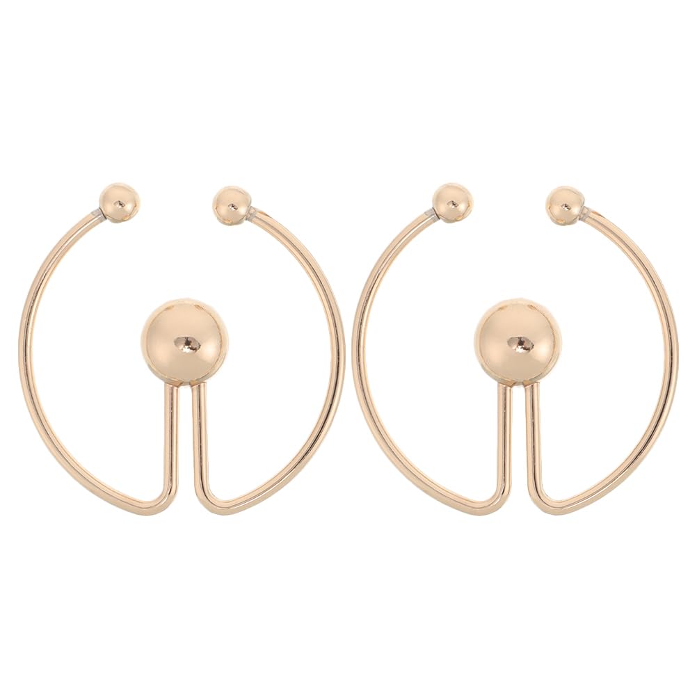 Beaupretty Scarf Circle Clips 2.36 Inch Round Buckle Fasteners for Women Clothes with Detachable Bead Accent Secure Shirt Clips for Dresses T-Shirts Cardigans - Anti-Exposure Clothing Holder