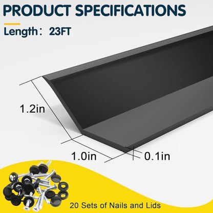 Garage Door Seal Top and Sides - 23 FT TPE Weather Stripping Garage Door Seal Replacement Weatherproofing Universal Sealing, Black