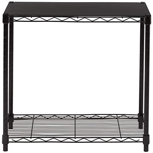 Amazon Basics 2-Shelf Stackable Storage, 13.3" D x 23.2" W x 22.2" H, Black