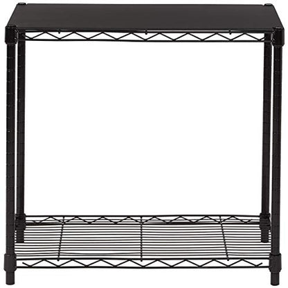 Amazon Basics 2-Shelf Stackable Storage, 13.3" D x 23.2" W x 22.2" H, Black