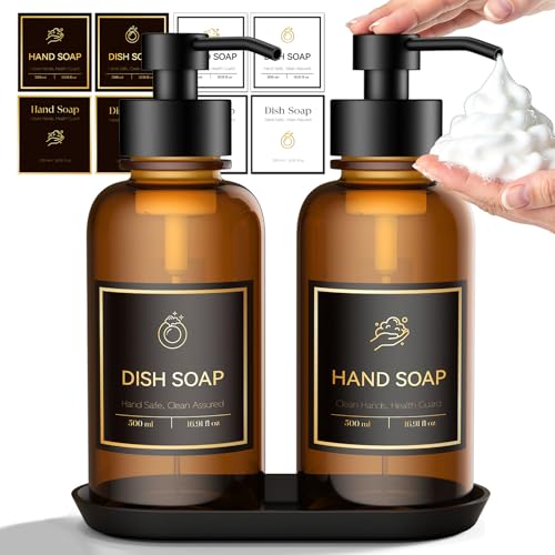 16.9 Oz Glass Foaming Soap Dispenser 2 Pack (Amber... (2 Count | Amber | Glass)