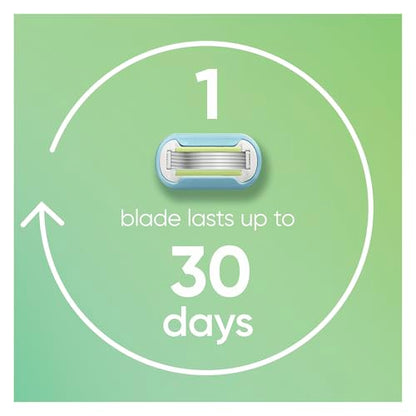 Gillette Venus Extra Smooth Women's Razor with Reusable Handle, 5 Blade Refills and Shower Holder