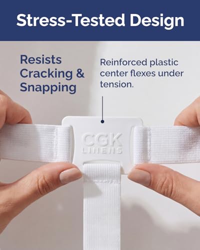 Bed Sheet Holders - Adjustable Elastic Fasteners with Metal Clips | Sheet Clips Keep Sheets in Place, Stay in Place Fitted Bedding Straps, Bed Corner Holders, Firm Tight Suspenders for Mattress