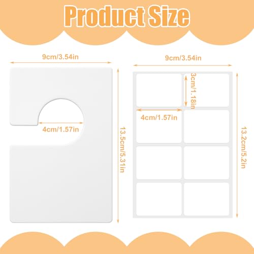 32 Pack Closet Dividers for Hanging Clothes Clothing Size Dividers,Size Markers for Clothing White Clothings Rack Reusable Closet Separators with 40 Labels Rectangular Clothings Closets Divider