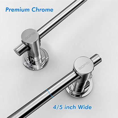 BOPai 24 inch Suction Cup Towel Bar, Chrome | Repositionable & Powerful Vacuum Suction