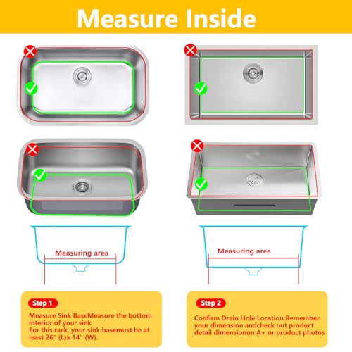 Sink Protectors for Kitchen Sink26"x14"Rear Drain...
