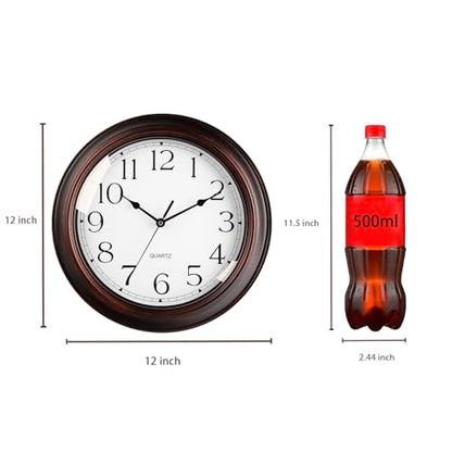 KECYET 12" Wall Clocks Battery Operated Silent for Living Room | Vintage Wall Clock; Analog Silent non Ticking; Kitchen Living Room Home Office Bathroom Bedroom