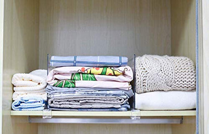 CY craft Acrylic Shelf Divider,Wood Shelf Dividers,Clear Closet Shelf Separators Clothing Organizer Perfect for Bedroom Shelving Organization and Kitchen Cabinet Shelf Storage,6 PCS