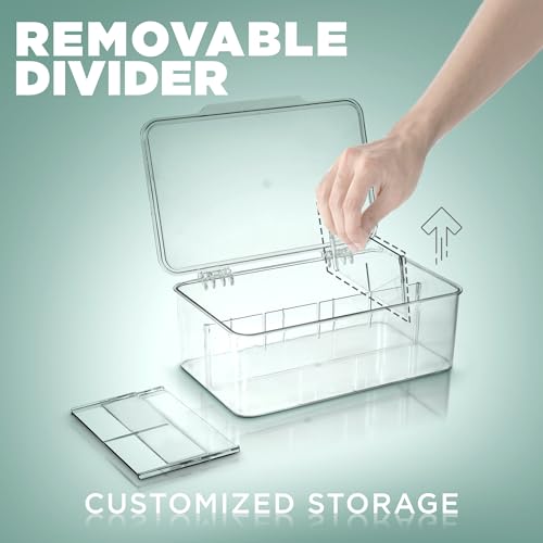 Tea Bag Organizer With Lids, (2 Pack) Clear Pantry... (Clear | Plastic)