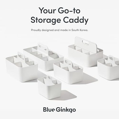 BLUE GINKGO Stackable Organizer Caddy, Rectangle, Green, Made in Korea | Portable. Adjustable. Home, Office & School Storage.