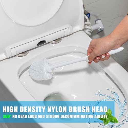 Tioncy 15 Pcs 14.2 Inch Toilet Brush Commercial Heavy Duty Toilet Bowl Cleaning Scrub Long Scrubber for Bathroom Cleaning Supplies