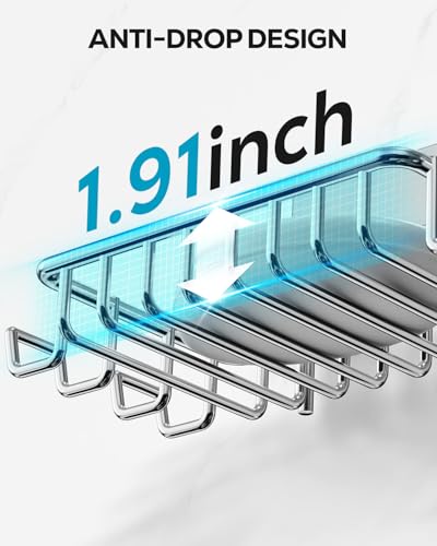 Nieifi Bar Soap Holder for Shower Wall, Adhesive Soap Dish for Bathroom | Stainless steel, 2 pack, razor holder, soap dish for shower, wall mounted, soap caddy, sponge holder, rustproof, silver