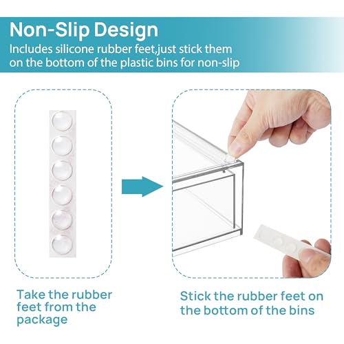 Vtopmart Clear Stackable Storage Drawers, 2 Pack Wide Plastic Organizers | Clear Pull-Out Plastic Drawers, Stackable Design for Makeup Palettes, Cosmetics, Beauty Supplies, Vanity, Cabinet and Desk