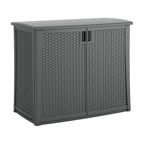 Lockable Outdoor Cabinet Storage for Patio, Garden... (Grey | Resin)