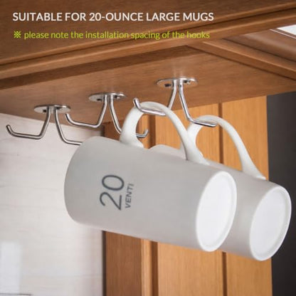 Mug Hooks Under Cabinet Coffee Cup Organizer Ceili... (Stainless Steel)