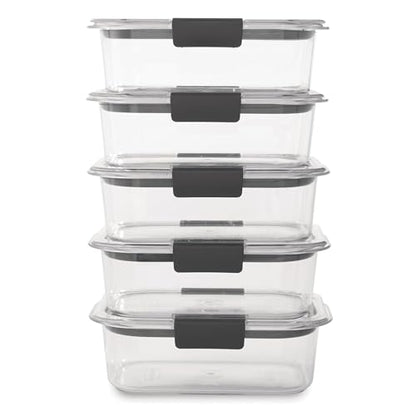 Rubbermaid Brilliance Tritan Plastic Food Storage Containers BPA Free Airtight Lids Ideal for Lunch Meal Prep & Leftovers Set of 5 (3.2 Cup)
