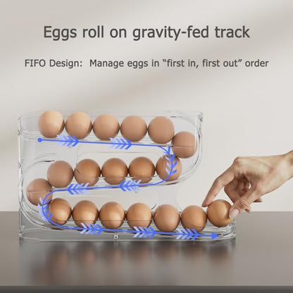 Clear FIFO Egg Holder for Fridge, Egg Dispenser fo... (‎clear)