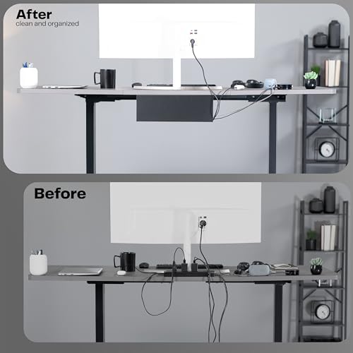 Under Desk 17 inch Cable Management Trays, Power S... (Black)
