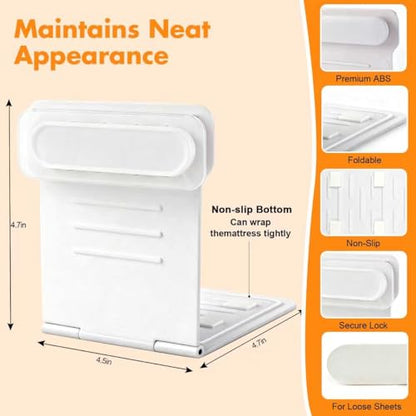 8 Pack Bed Sheet Holders for Corners, Bed Sheet Clips to Keep Sheets Tight, Sheet Fasteners for Fitted Sheets, Mattress Corner Clips
