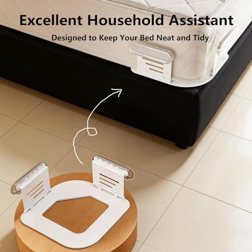 Bed Sheet Holders for Corners, Fitted Sheet Holder 4 Pack, No-Slip Mattress Fasteners, Strong Grip Bed Accessories, Firm & Tight, Universal Fit, Easy One-Time Installation