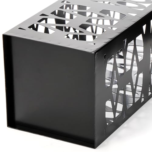 Metal Umbrella Holder Stand for Entryway, Square Umbrella Organizer, Walking Sticks Storage Bin Freestanding for Home, Office, Hotel, Black, 5.9 x 5.9 x 15.7 Inches