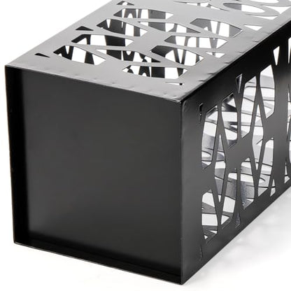 Metal Umbrella Holder Stand for Entryway, Square Umbrella Organizer, Walking Sticks Storage Bin Freestanding for Home, Office, Hotel, Black, 5.9 x 5.9 x 15.7 Inches